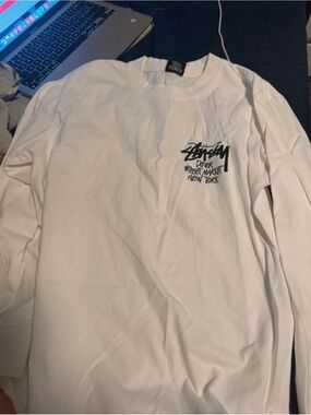 Stussy White Long-Sleeve Graphic Tee - Men's